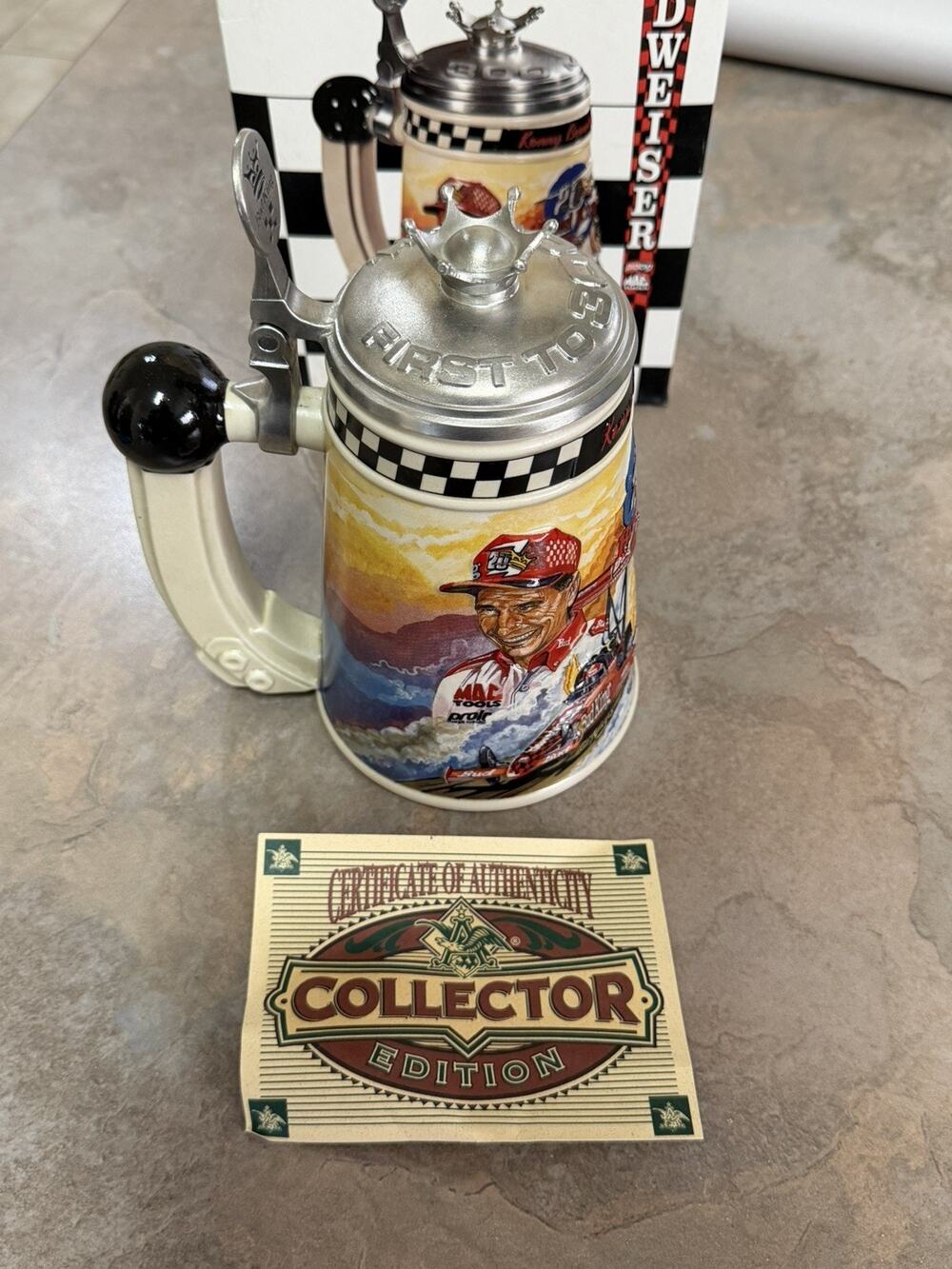 Anheuser Busch Budweiser Kenny Bernstein 20Year Bud King Anniversary Stein CIB